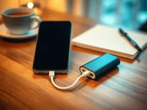 Smartfon Sony Xperia 1 VI na biurku obok słuchawek bezprzewodowych i długopisu, w przytulnym domowym biurze