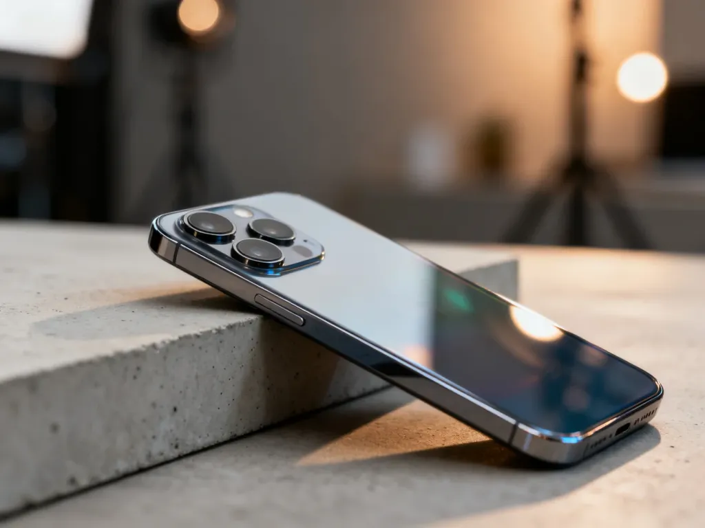 Elegancki smartfon Xiaomi 14 na minimalistycznym betonowym tle, eksponujący nowoczesny moduł aparatu i szklaną obudowę.