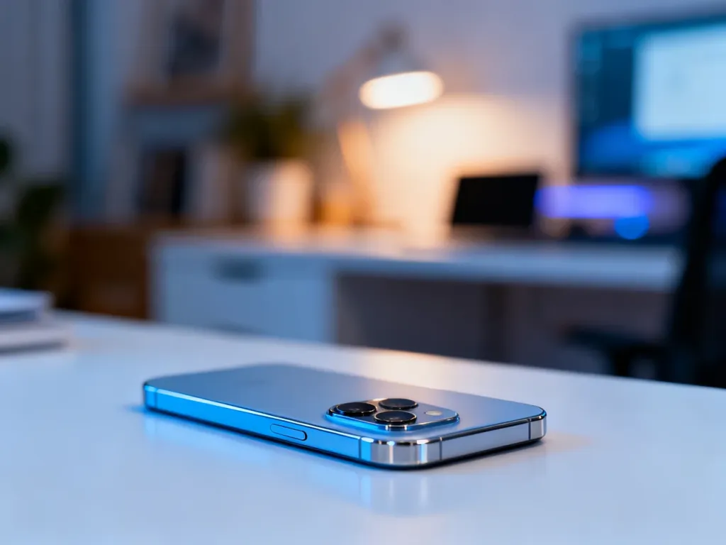 Xiaomi 13T leżący na minimalistycznym biurku z wyraźnym akcentem na zaawansowany moduł aparatu.