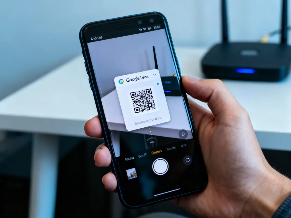 Skanowanie zapisanego zrzutu kodu QR sieci Wi-Fi za pomocą telefonu