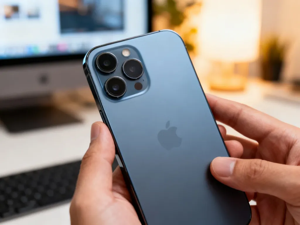 Zbliżenie na zaawansowany moduł aparatu nowoczesnego smartfona, podkreślające jego fotograficzne możliwości.