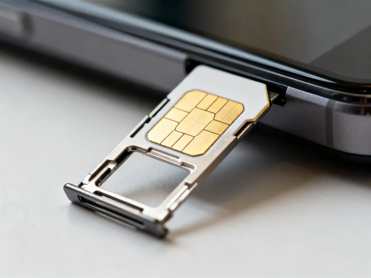 Karta SIM prawidłowo ułożona na tacce telefonu