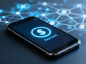Smartfon leżący na drewnianym biurku, symbolizujący dostęp do ustawień telefonu w celu sprawdzenia numeru.
