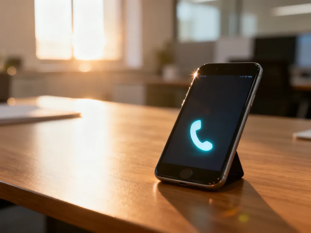 Nowoczesny smartfon z ikoną połączenia na ekranie, symbolizujący szybki kontakt z obsługą klienta T-Mobile.