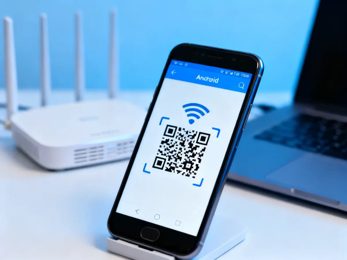 Wybieranie i przycinanie kodu QR Wi-Fi w galerii telefonu