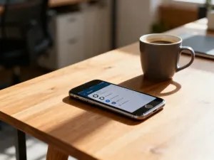Nowoczesny smartwatch na nadgarstku z widocznymi ikonami śledzenia aktywności fizycznej na ekranie.