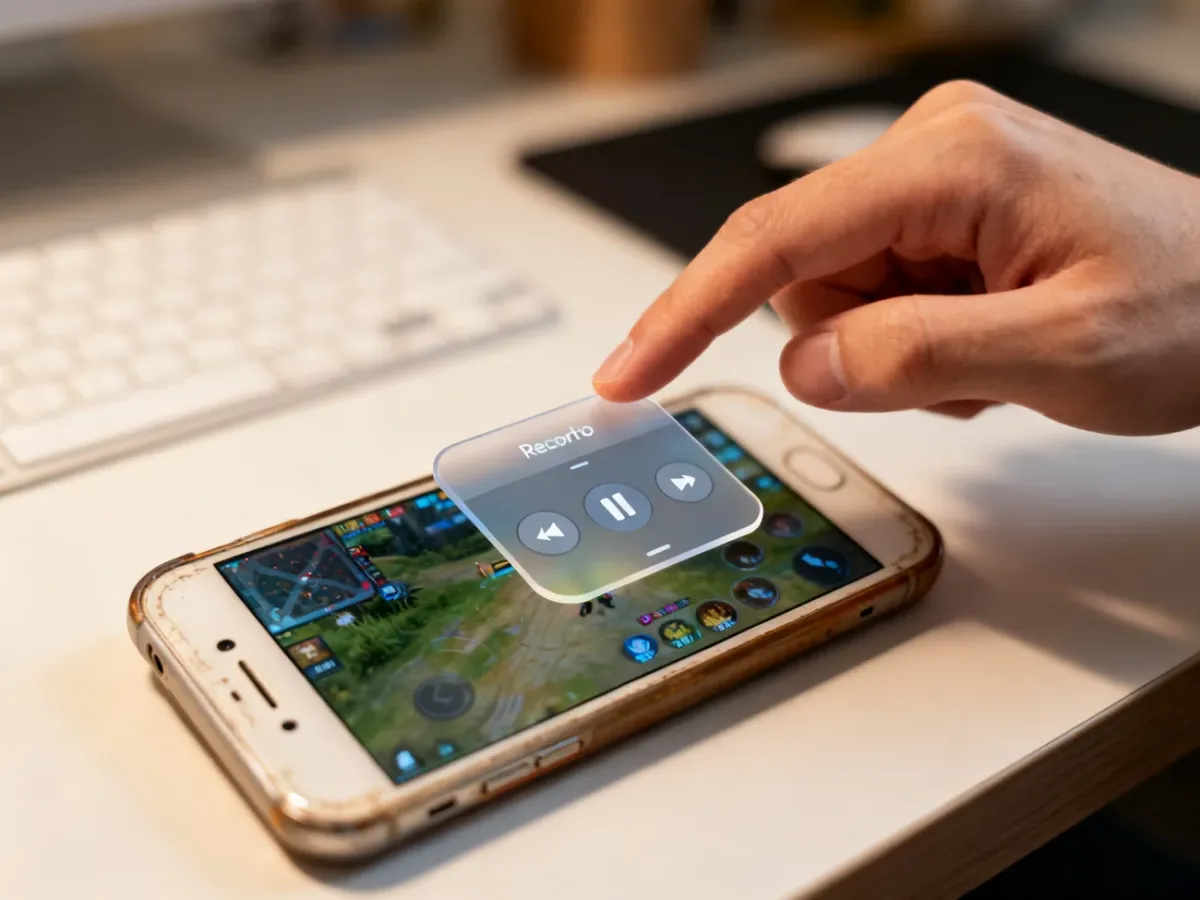Older Android phone using a floating screen recorder control panel