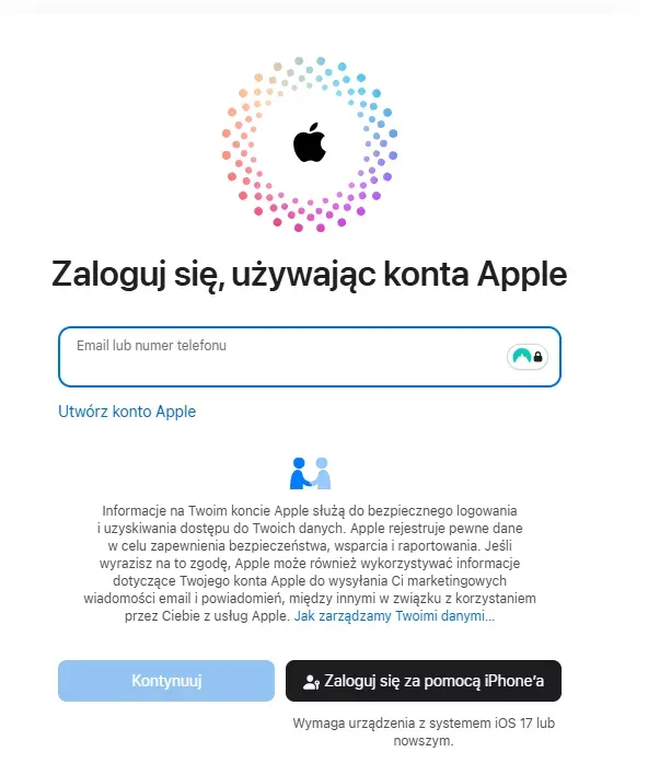 icloud logowanie