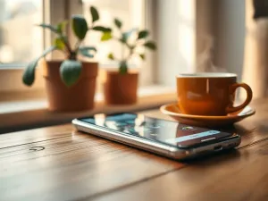 Ekran smartfona z włączoną opcją roamingu w ustawieniach sieci, na tle zarysu mapy świata z liniami połączeń.