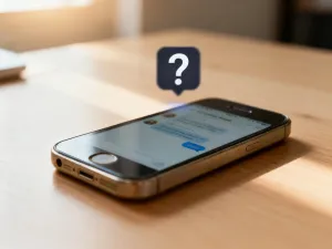 Nowoczesny smartfon z widoczną ikoną zasięgu na drewnianym biurku, symbolizujący proces przenoszenia numeru do sieci.