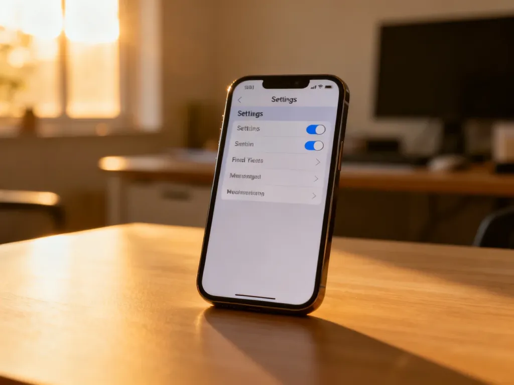 Smartfon z otwartym menu ustawień, na którym wyłączany jest przełącznik funkcji, symbolizujący dezaktywację poczty głosowej.